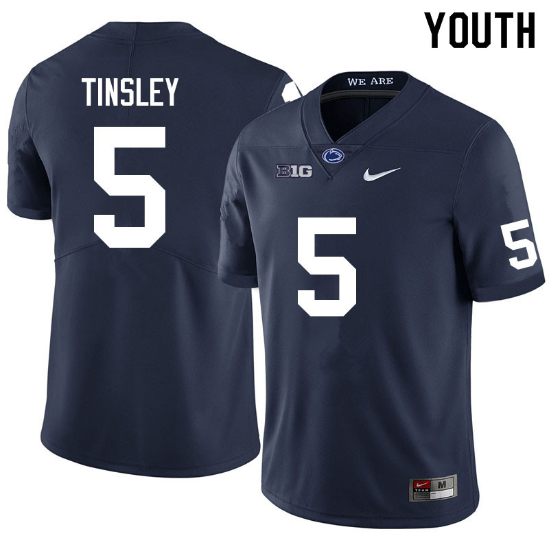 Youth #5 Mitchell Tinsley Penn State Nittany Lions College Football Jerseys Sale-Navy